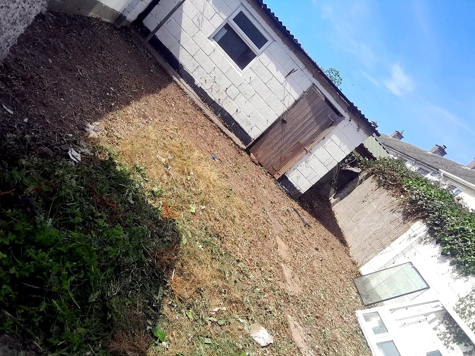 Rear garden after clearance and tidy-up